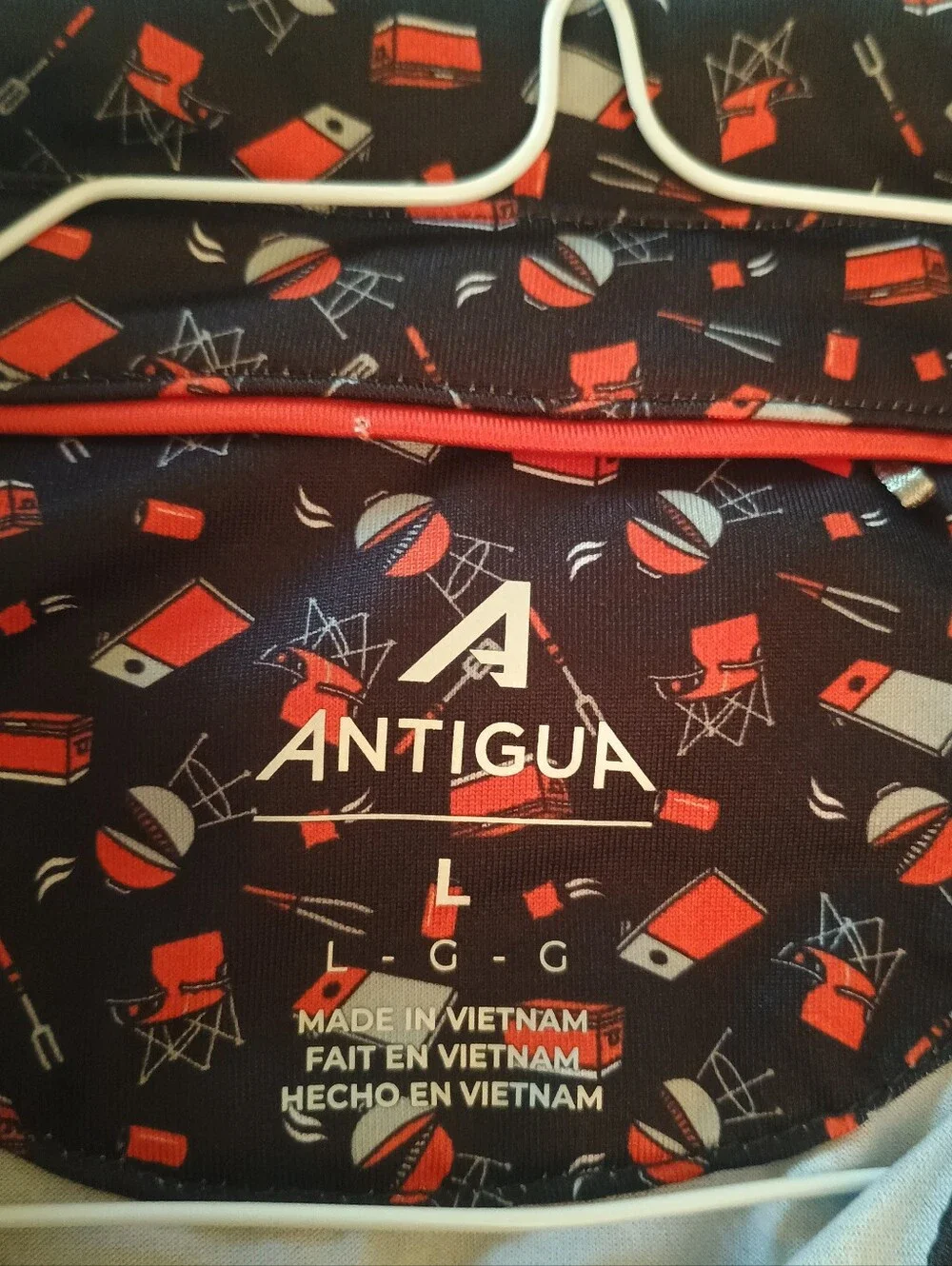 Antigua Men's Black & Orange Bengals Logo Tailgate Polo Shirt Size Large See